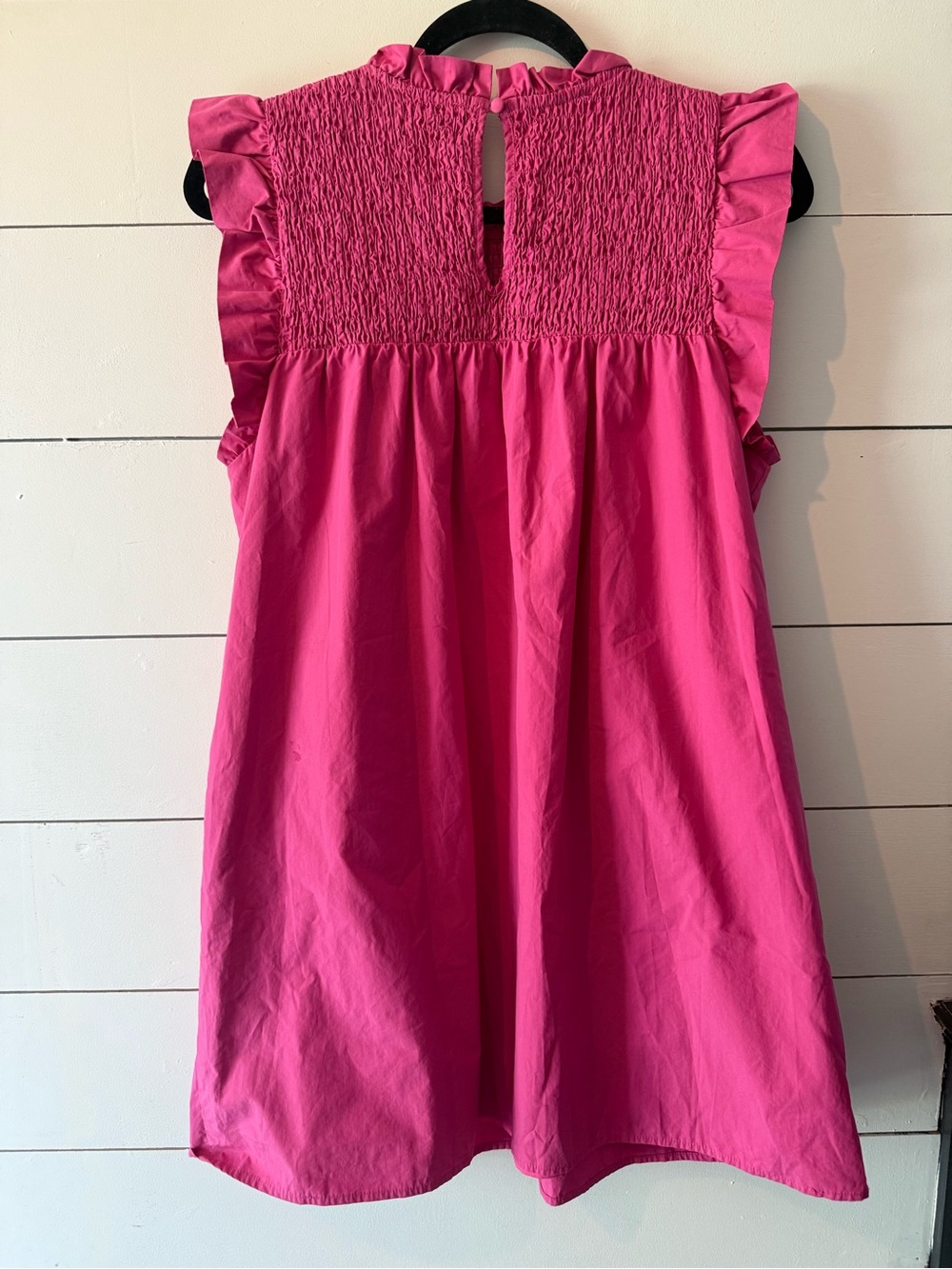 THML Bright Pink Smocked Ruffle Neck Dress - Picture 4 of 6